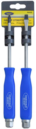 Набор ударных отверток PH2-100 CR-V сталь 2шт "НАДЁЖНЫЙ ВЫБОР" (10/40шт) 56002