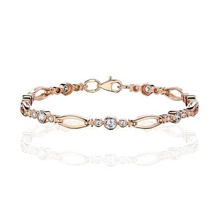 Браслет с фианитом из красного золота 585 пробы JA-B-1Б112849