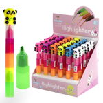 Текстовыделитель сегментный, 4 цв., Alingar, "Панда", цветной корпус ассорти, скошенный, 1-4 мм, неоновые цвета, 30 шт/уп, картонный шоу-бокс