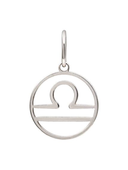 Подвеска Знак зодиака Близнецы из серебра, вид спереди