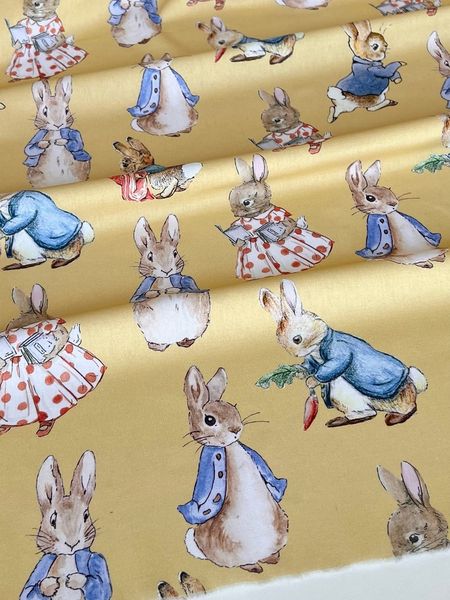 КРОЛИК, ОХРА, 100% хлопок Handmade Fabrics 3