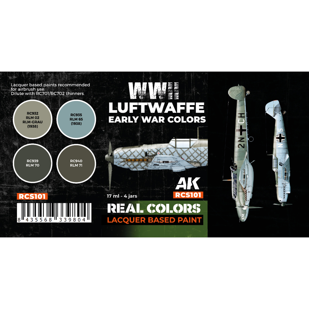 Набор красок AK Interactive Real Colors - WWII Luftwaffe Early War