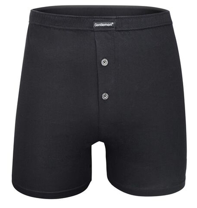 Мужские хлопковые трусы-боксеры с застежкой на две пуговицы (Размер: 4X) (Цвет: черный)