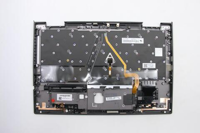 Верхняя панель с клавиатурой (топкейс) для ноутбука Lenovo ThinkPad X1 Yoga 4th Gen (For WWAN) FingerPrint, черная, с подсветкой, раскладка - русская (5M10V24971)