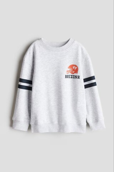 H&M Толстовка с принтом, светло-серый
