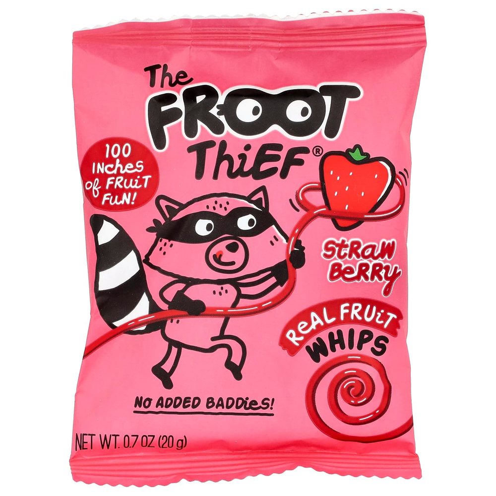 The Froot Thief, Real Fruit Whips, клубника, 5 пакетиков по 20 г (0,7 унции)