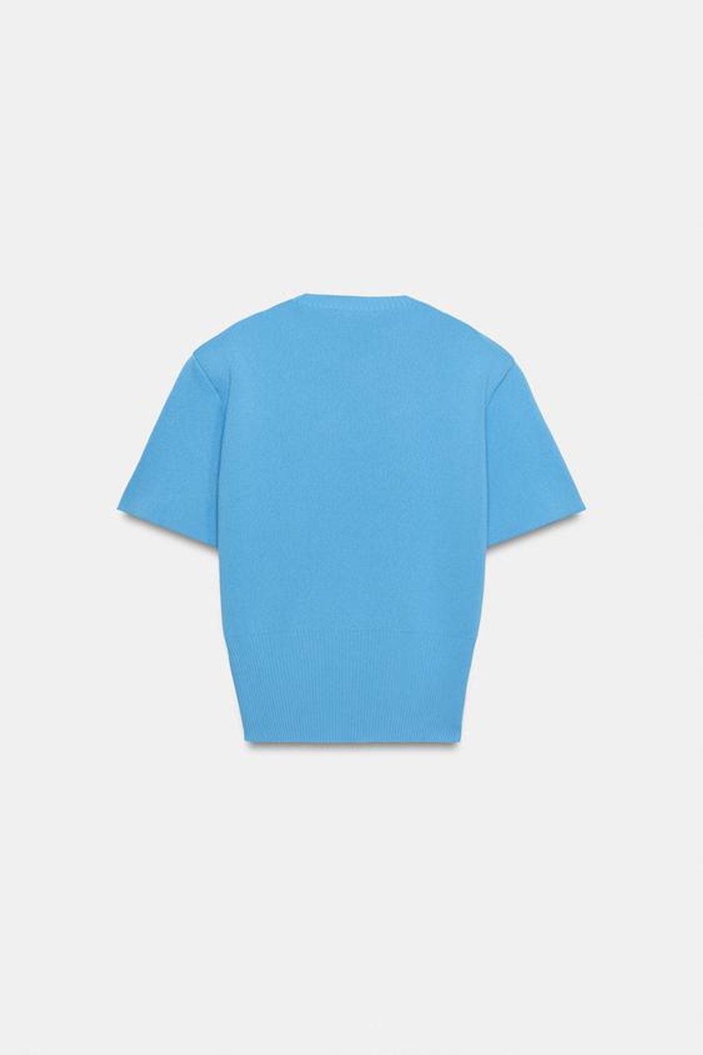 ZARA ТРИКОТАЖНЫЙ ТОП С ПОДПЛЕЧНИКАМИ, СИНИЙ