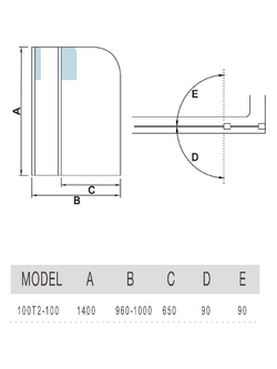 Ограждение на ванну WeltWasser  WW100 Арт. 100T2-100 10000001223 прямоугольная-ассиметричная