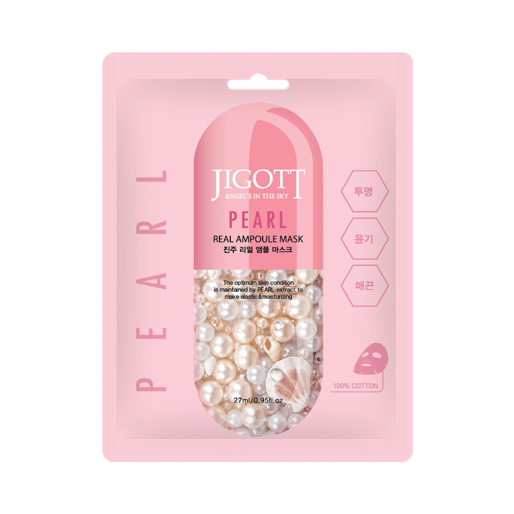 Тканевая маска для лица Жемчуг JIGOTT PEARL Real Ampoule Mask, 27 мл