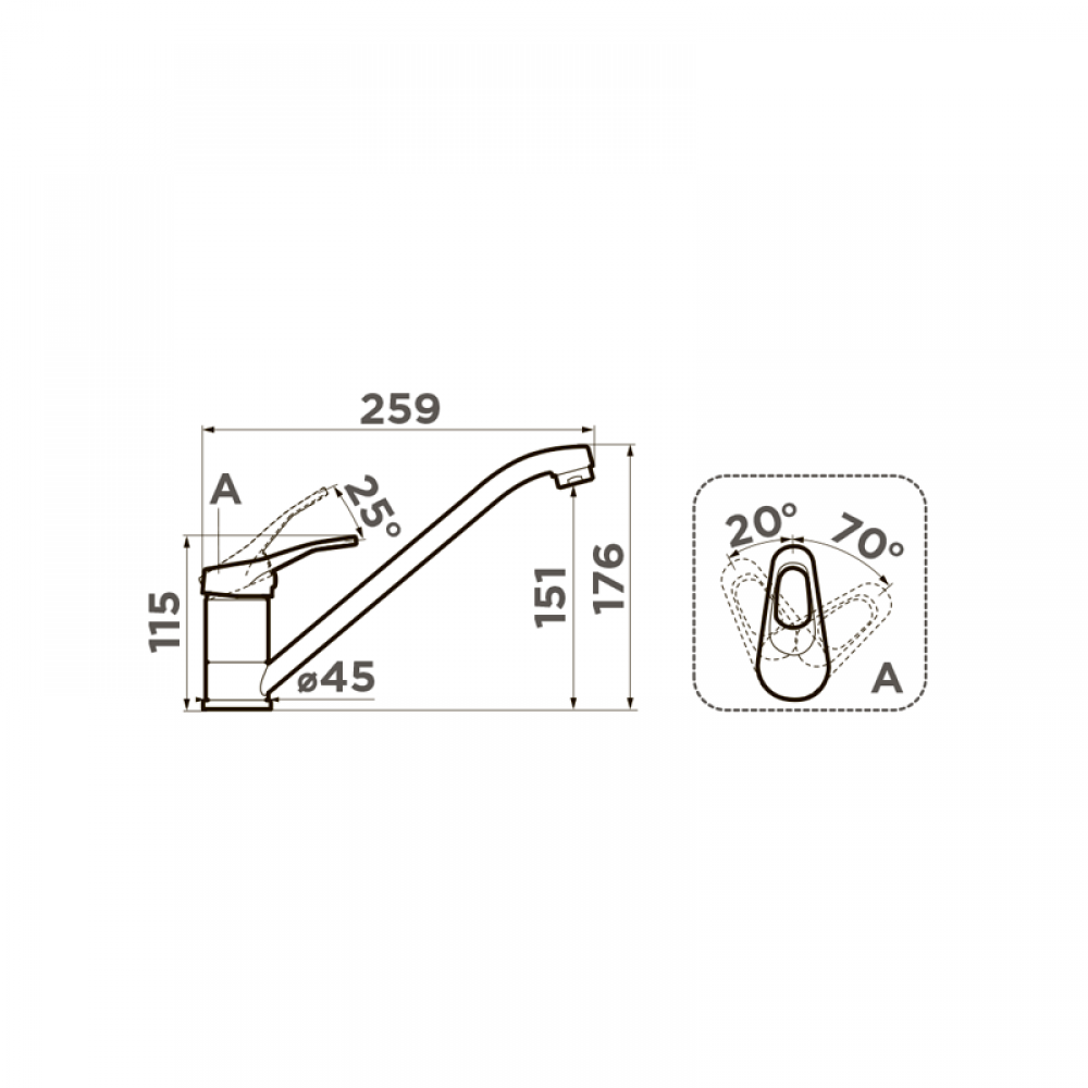 Кухонный смеситель Omoikiri Kado-GR