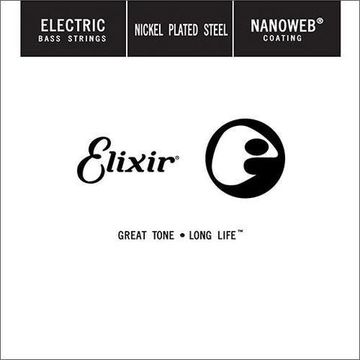 Отдельная струна для бас-гитары, никелированная, .080, Elixir 15380 Nanoweb