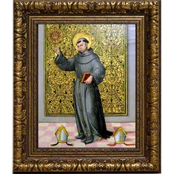 Святой Бернардин Сиенский. Икона на холсте.