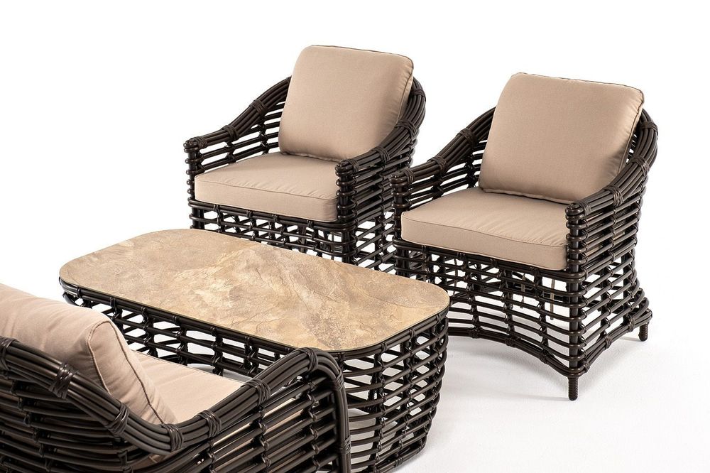 "Ницца" лаунж-зона из искусственного ротанга, цвет бронзовый