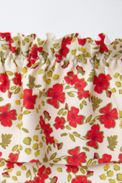 ZARA ПЛАВКИ БИКИНИ С ЦВЕТОЧНЫМ ПРИНТОМ, КРАСНЫЙ