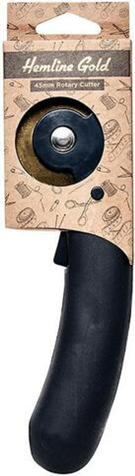 Нож раскройный круглый, 45 мм, цвет черный, лезвие - золотое