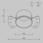 Встраиваемый светильник Technical DL051-01-GU10-RD-WB