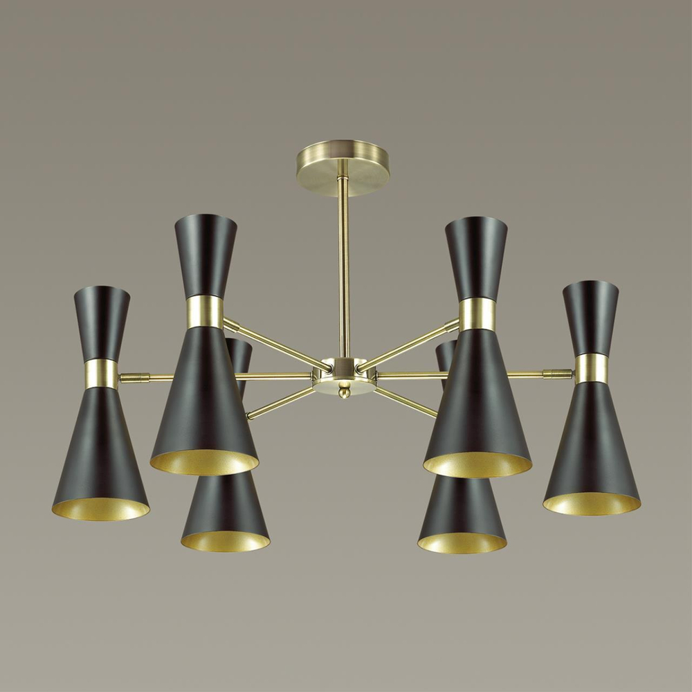 3662/6C MODERNI LN18 180 античная бронза/матовый черный Люстра потолочная E14 6*60W 220V QUINN