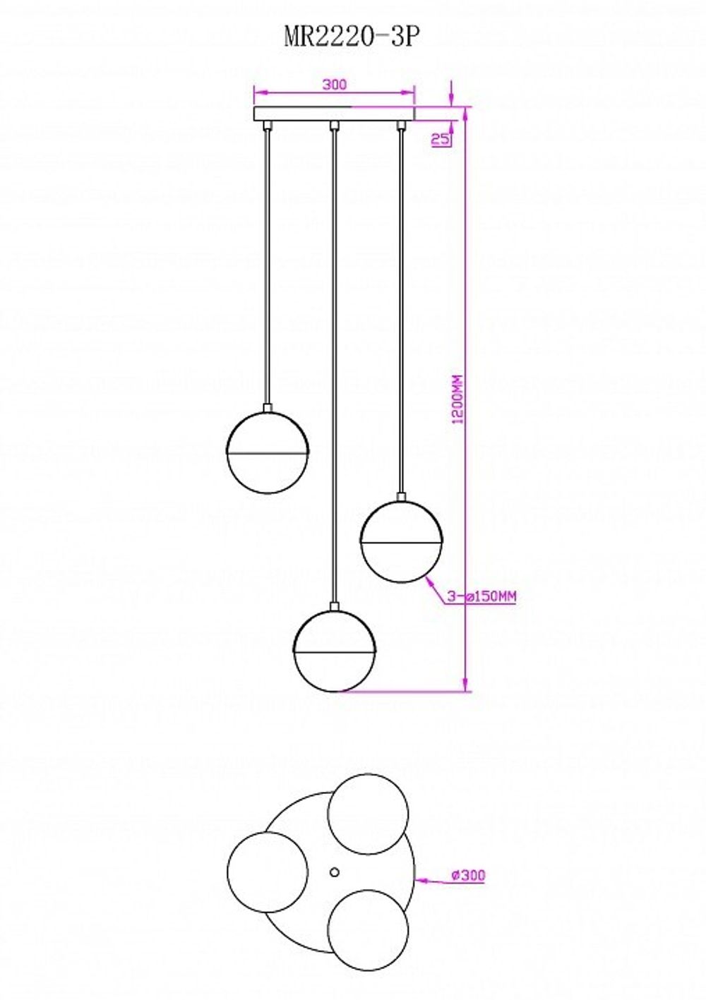 Подвесной светильник MyFar Loreen MR2220-3P