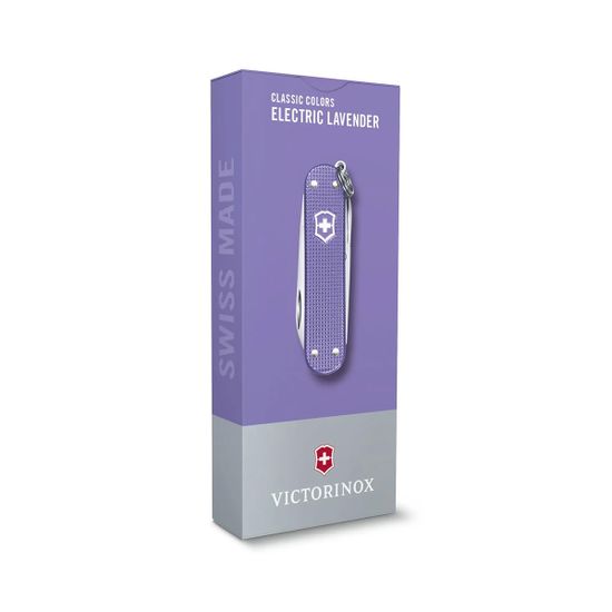 Складной нож Victorinox 0.6221.223G Electric Lavender c клинком из стали X55CrMo14, рукоять алюминиевый сплав Alox