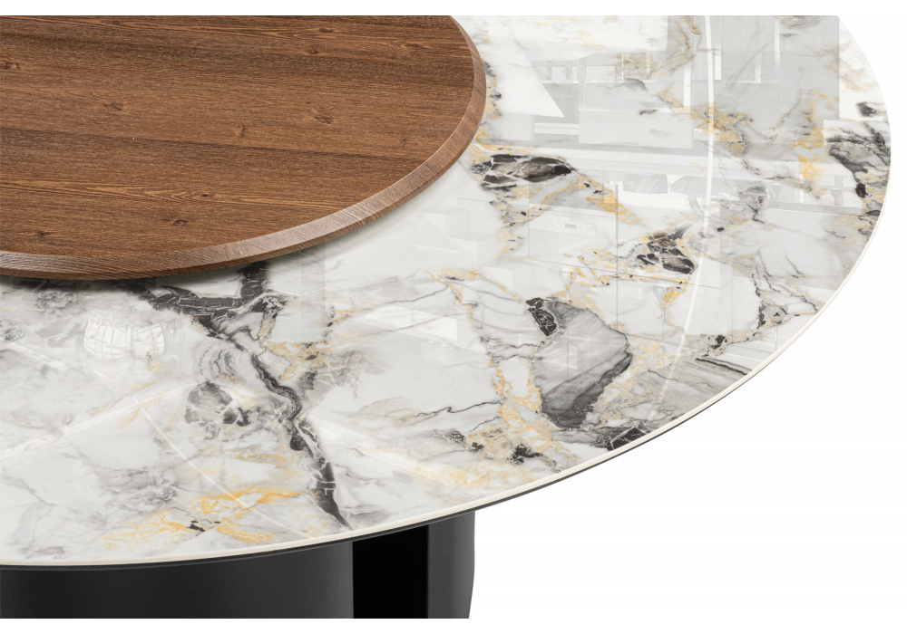 Керамический стол Woodville Иган 137 орех кантри, arctic ocean, черный