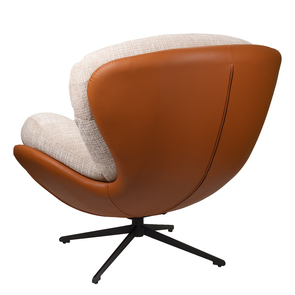 Кресло BLISS оранж/серый, экокожа, шенилл