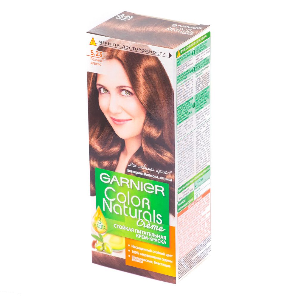 Garnier Краска для волос Color Naturals, тон №5.23, Розовое дерево, 60/60 мл