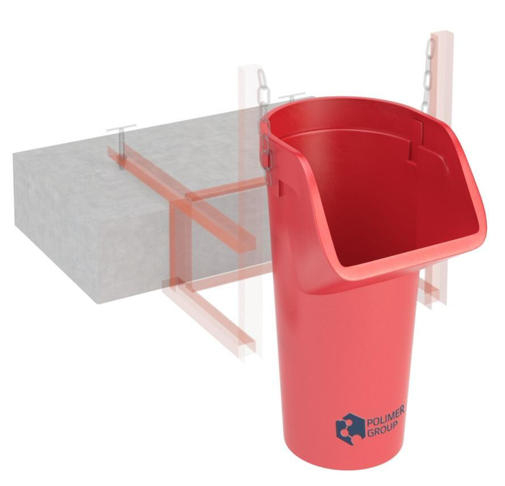 Приёмная секция мусоросброса «Профи» Полимер-Групп(750x750x1200см;9кг;красный) - арт.559334