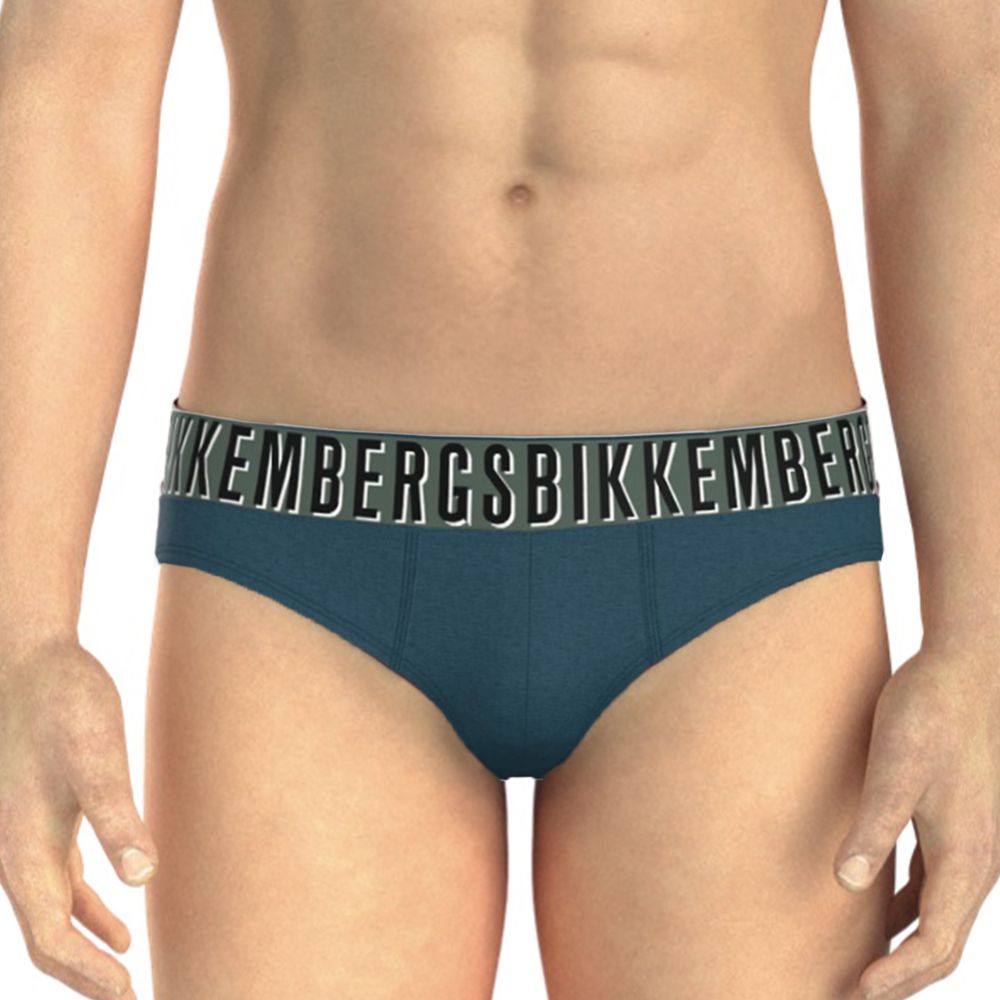 Мужские трусы брифы синие набор 2в1 Bikkembergs OMBRE BKK52USP28BI