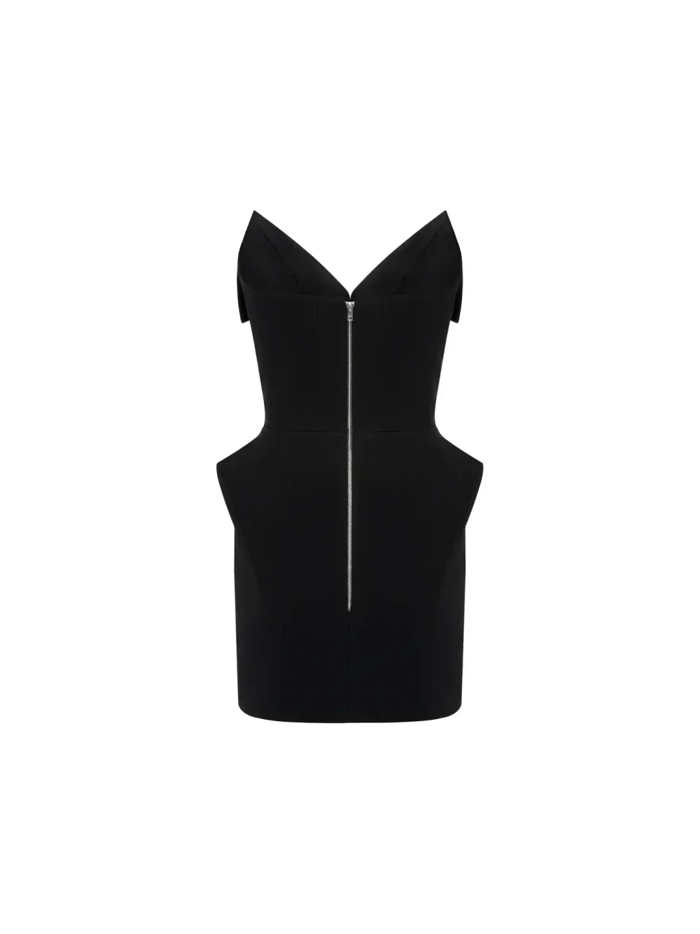 Платье черное мини с лацканами