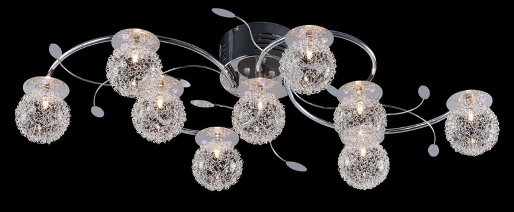 Люстра 4800/9 хром/синий+красный+фиолетовый