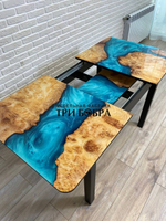 Стол стеклянный раздвижной "Река"