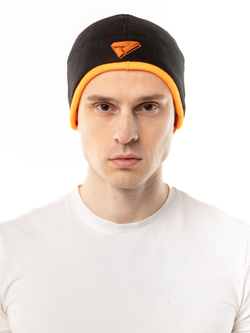 Шапка сигнальная зимняя двусторонняя WINTER -380 HSN, флисовая, черный + оранжевый