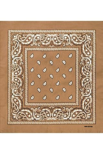 Бандана бежевая пейсли огурцы