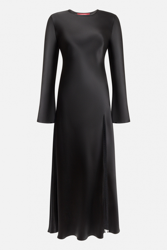 Платье с разрезом и кружевом