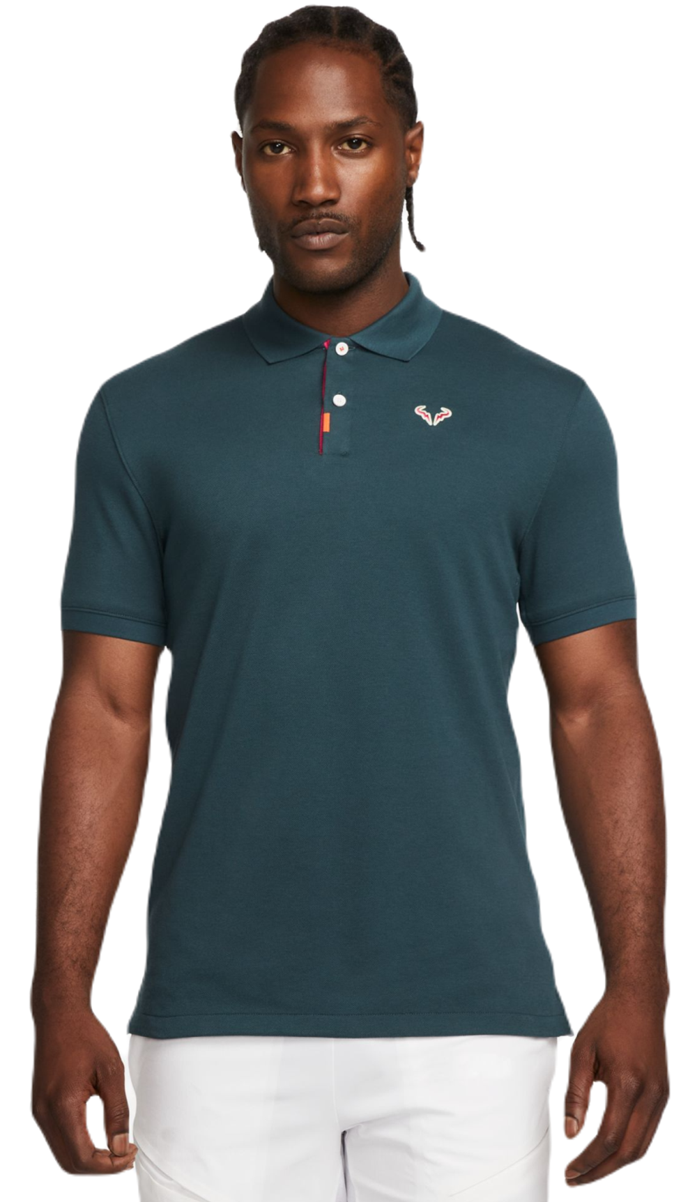 Мужское теннисное поло Nike Rafa Slim Polo - deep jungle/fireberry/fireberry