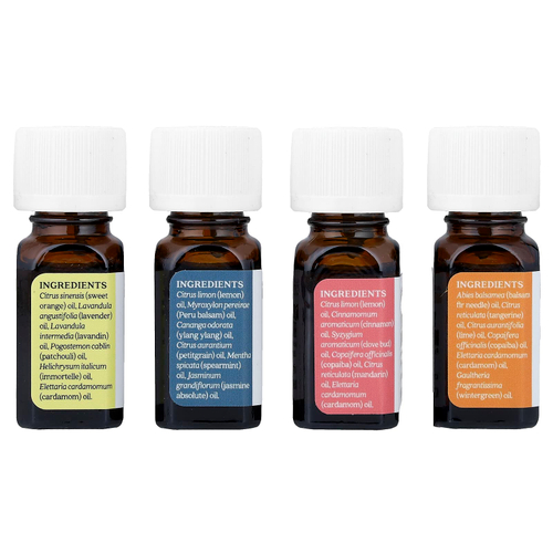 Aura Cacia, Journey To Diffusion Kit, эфирные масла, 4 флакона по 7,4 мл (0,25 жидк. унц.)