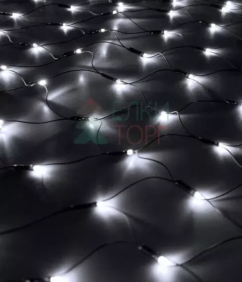 Светодиодная сетка 2*2 м., 24V, 256 холодных белых LED ламп, черный ПВХ, LTC (NTL256M-11-1W)