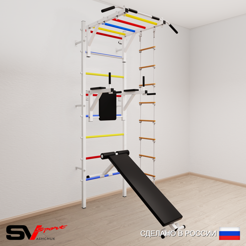 Шведская стенка Sv Sport усиленная 652 (Турник рукоход/Брусья/Скамья/Лестница)