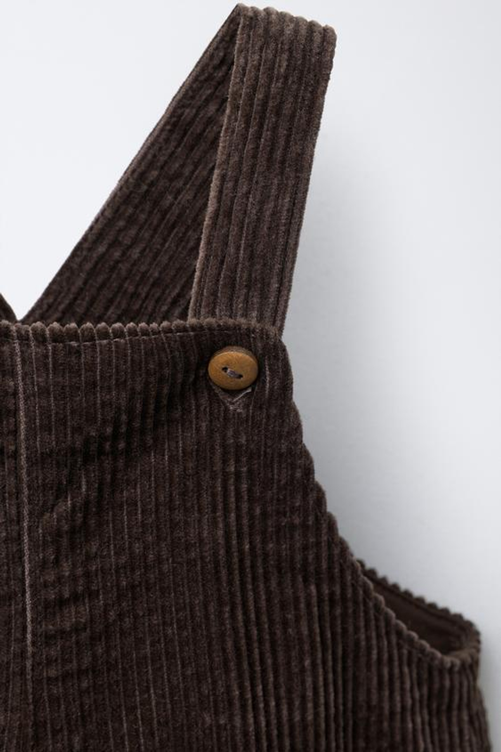 ZARA ДЛИННЫЙ ВЕЛЬВЕТОВЫЙ КОМБИНЕЗОН, ТЕМНО-КОРИЧНЕВЫЙ