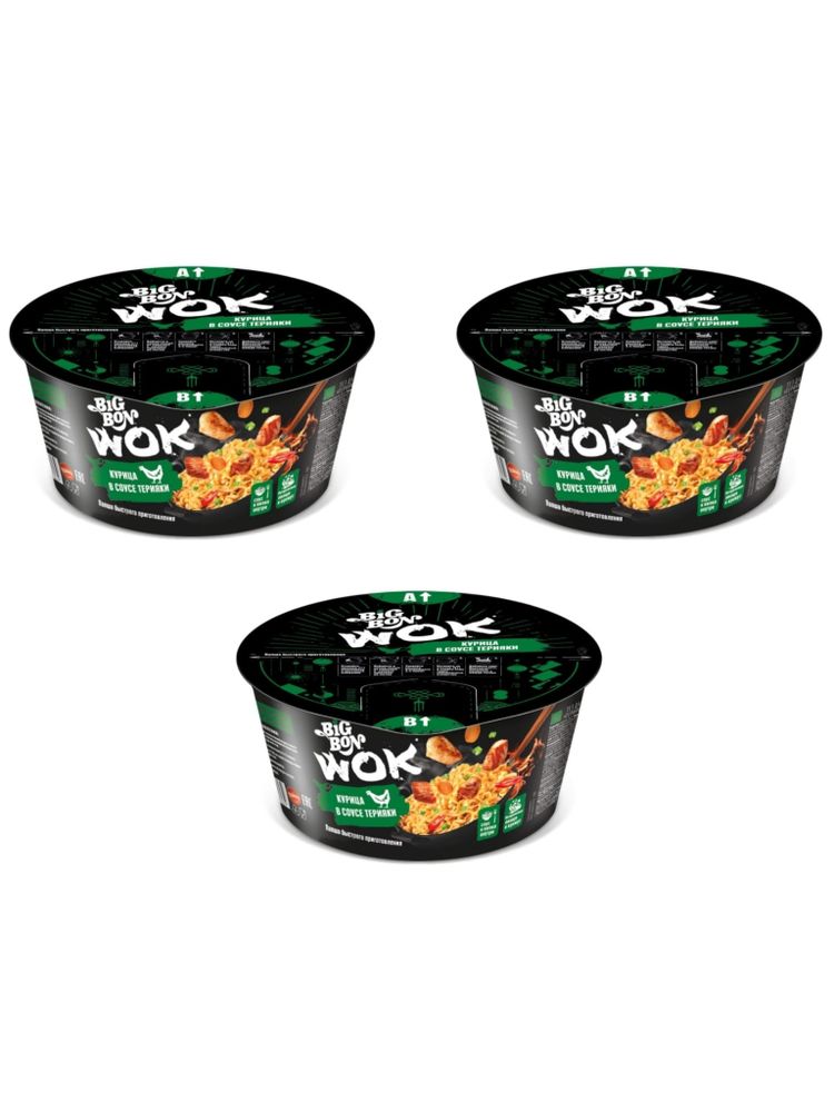 Лапша Big Bon WOK Курица терияки 85 г 3 шт