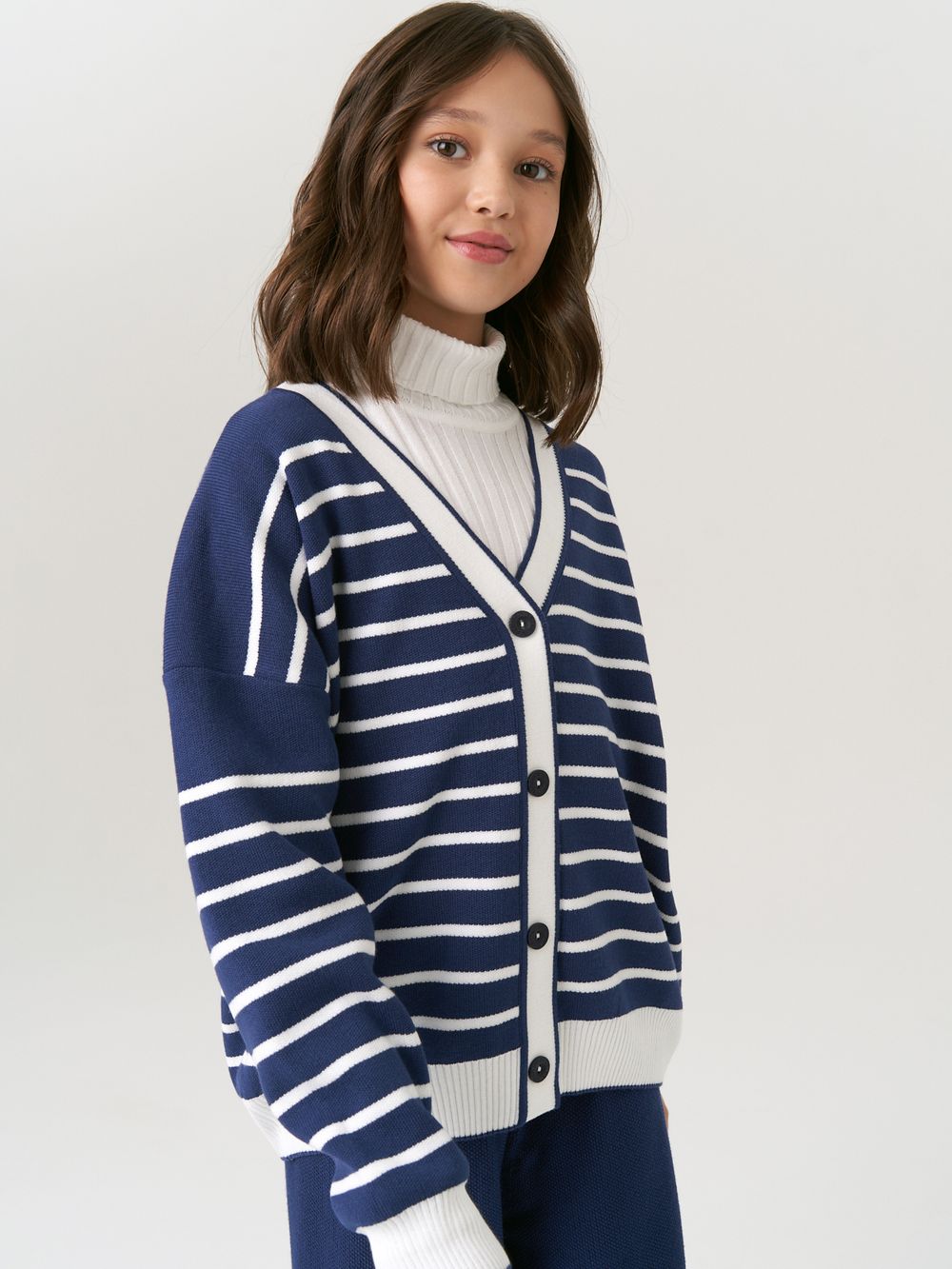 Кардиган для девочки в школу AT1010 сапфировый