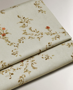 Zara Home - Простыня с принтом в виде листьев, зеленый, 290x280 см