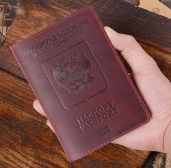 кожаная обложка на паспорт