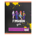 Тетрадь 48л., А5, клетка, Alingar "Fashion Girls", скрепка, мелованный картон (стандарт), выб УФ лак, блок офсет, 4 дизайна в пленке т/у