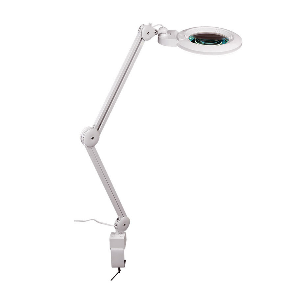 Лупа-лампа на струбцине Veber LED Bi-color, со сменными линзами и подсветкой (8608D)