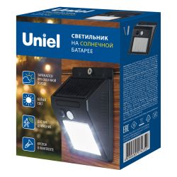 USL-F-162-PT120 SENSOR Садовый светильник на солнечной батарее. с датчиком движения. 25 светодиодов. Белый свет. 1x18650 Li-Io аккумулятор в-к. IP44. TM Uniel