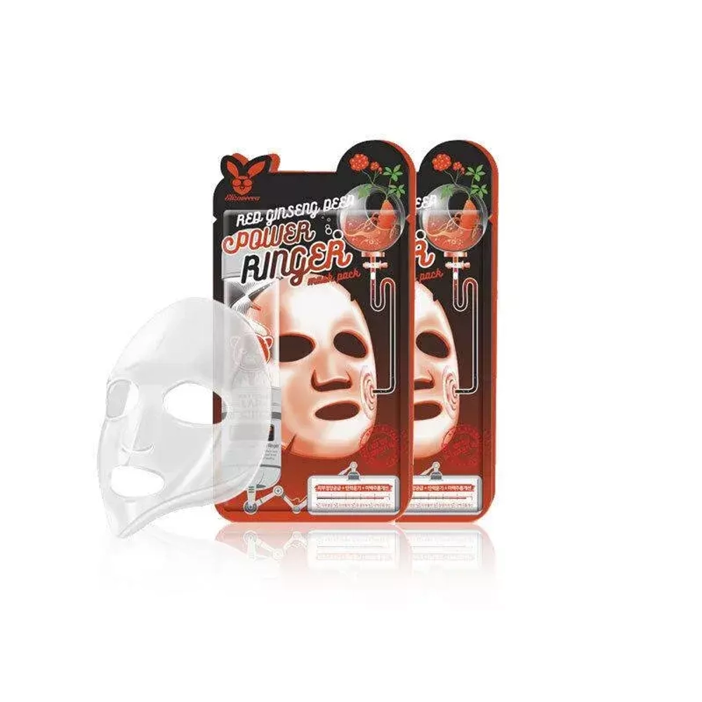 Elizavecca Маска тканевая для лица с красным женьшенем - Red ginseng deep power ringer mask, 23мл