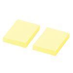 Блок самоклеящийся (стикеры) STAFF, ПАСТЕЛЬНЫЙ, 38х51 мм, 100 листов, КОМПЛЕКТ 2 штуки, желтый, 129344