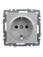 BRITE Розетка 1-местная с заземлением без защитных шторок 16А РС11-1-0-БрА алюминий IEK