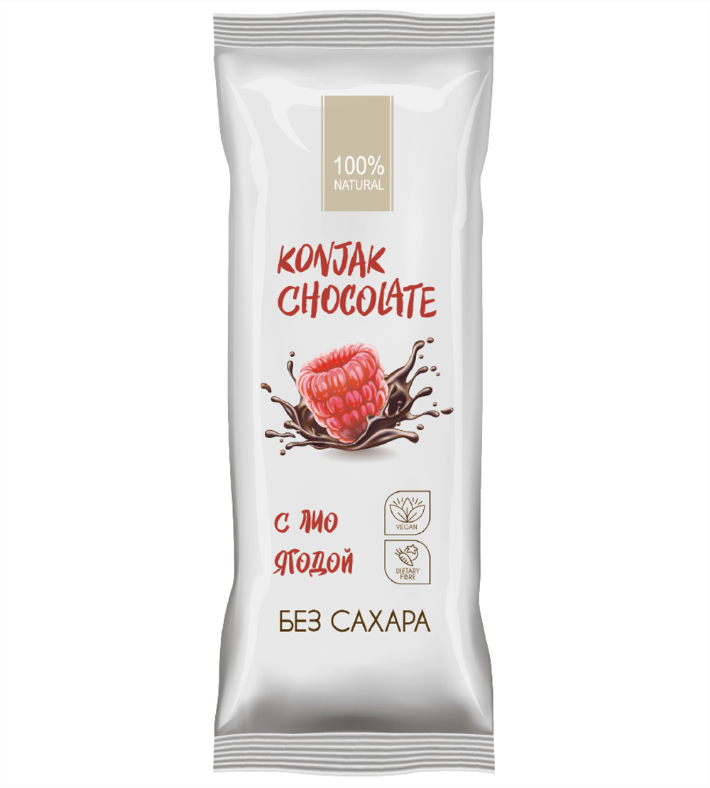 ШОКОЛАД БЕЗ САХАРА KONJAK CHOCOLATE МАЛИНОВЫЙ